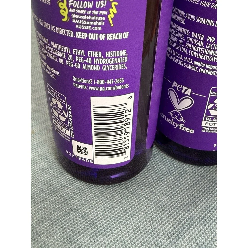 2 Aussie Instant Volume Volumizing Spray Gel for Wavy Hair and Straight Hair